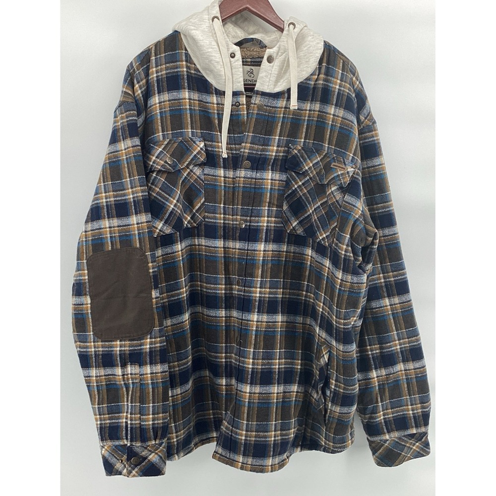 Legendary Whitetails Men's Flannel Shirt Jacket Hoodie Size 3XL Fleece